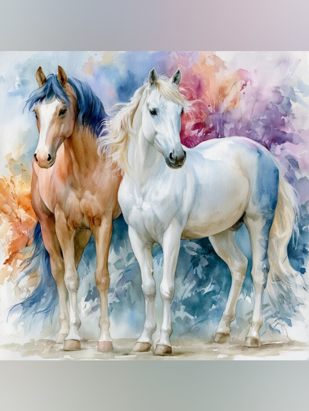 6pc=Beautiful Water Color Horse Prints